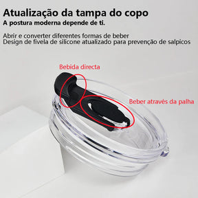 Copo Térmico 1200ml Aço Inoxidável - Garrafa Térmica com Canudo