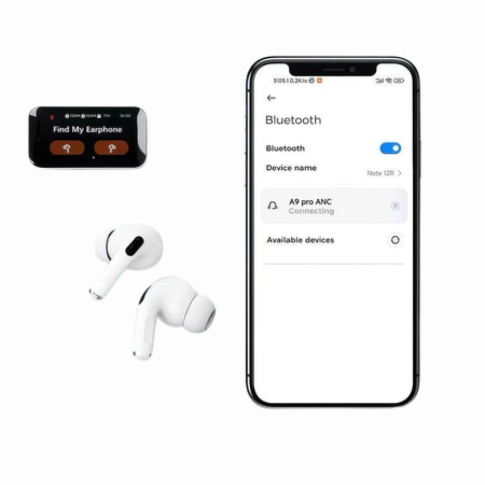 Fone Bluetooth sem fio TWS Visor com Tela Touch - SmartHear